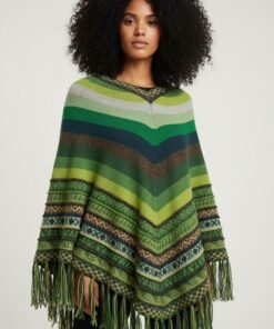 PERUVIAN PONCHO - GREEN