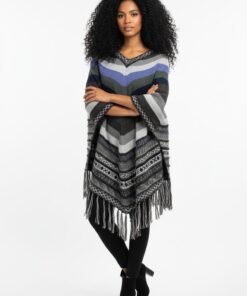 Alternative view of PERUVIAN PONCHO - GREY